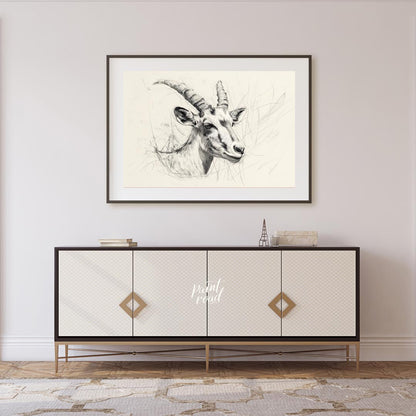 Elegant Antelope Portrait Sketch