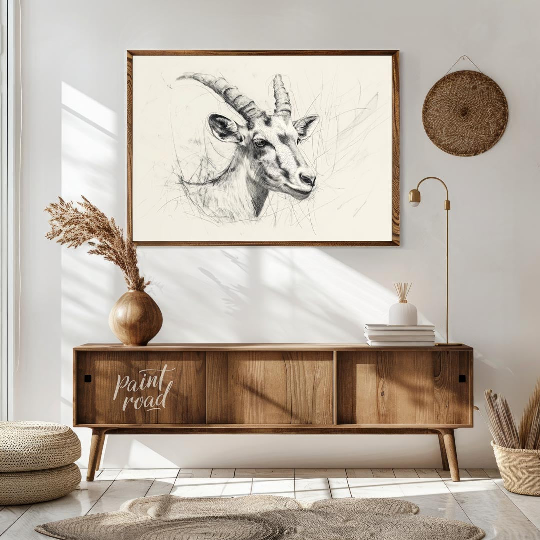 Elegant Antelope Portrait Sketch