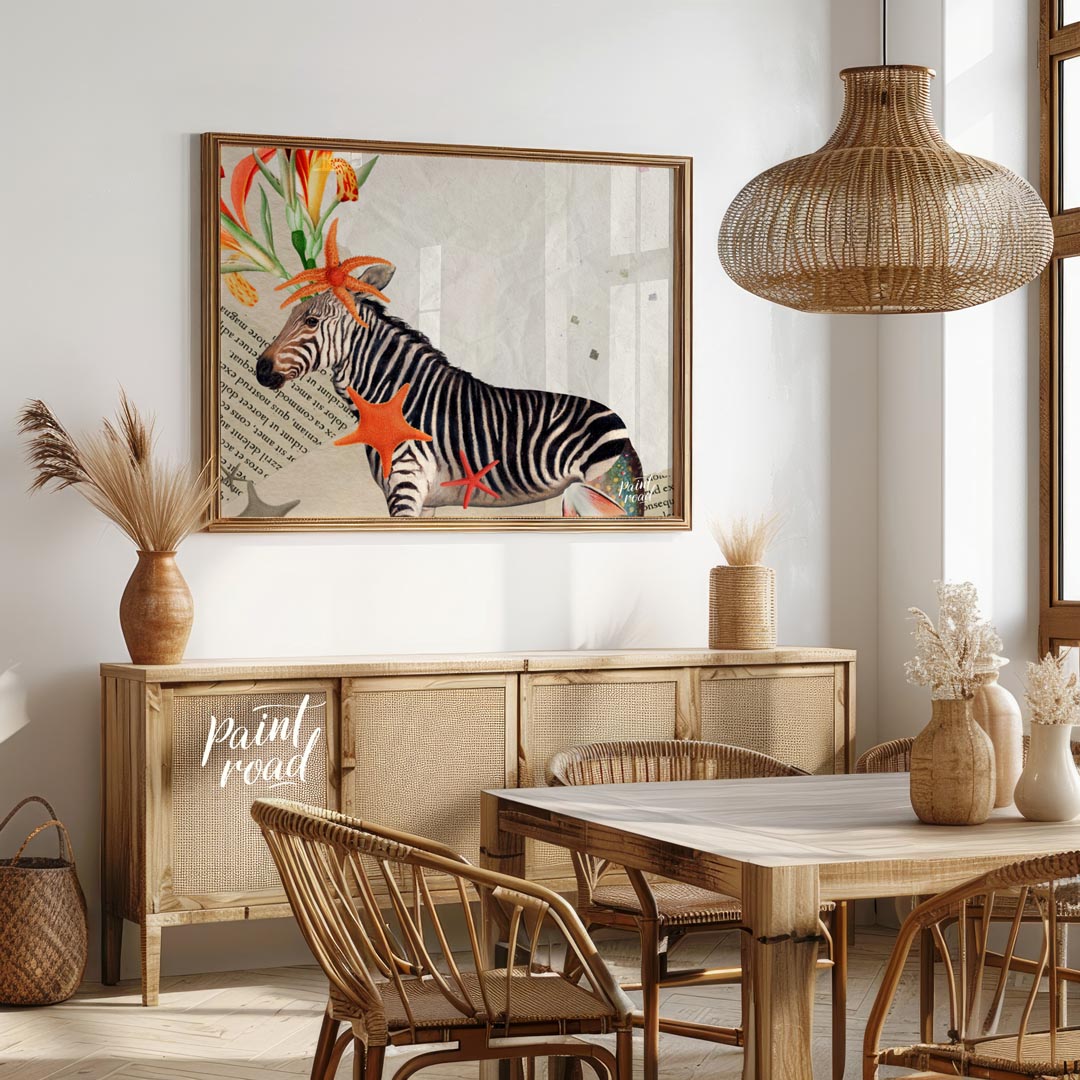 Collage Zebra with Sea Stars
