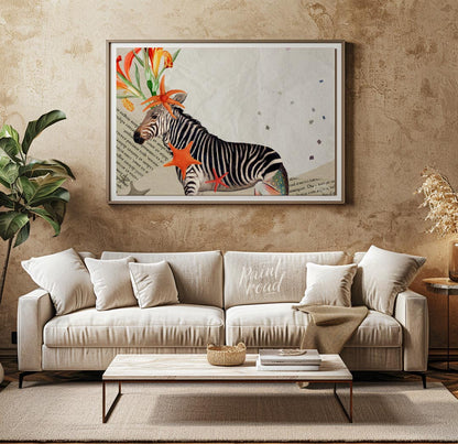 Collage Zebra with Sea Stars