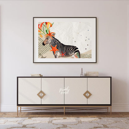 Collage Zebra with Sea Stars