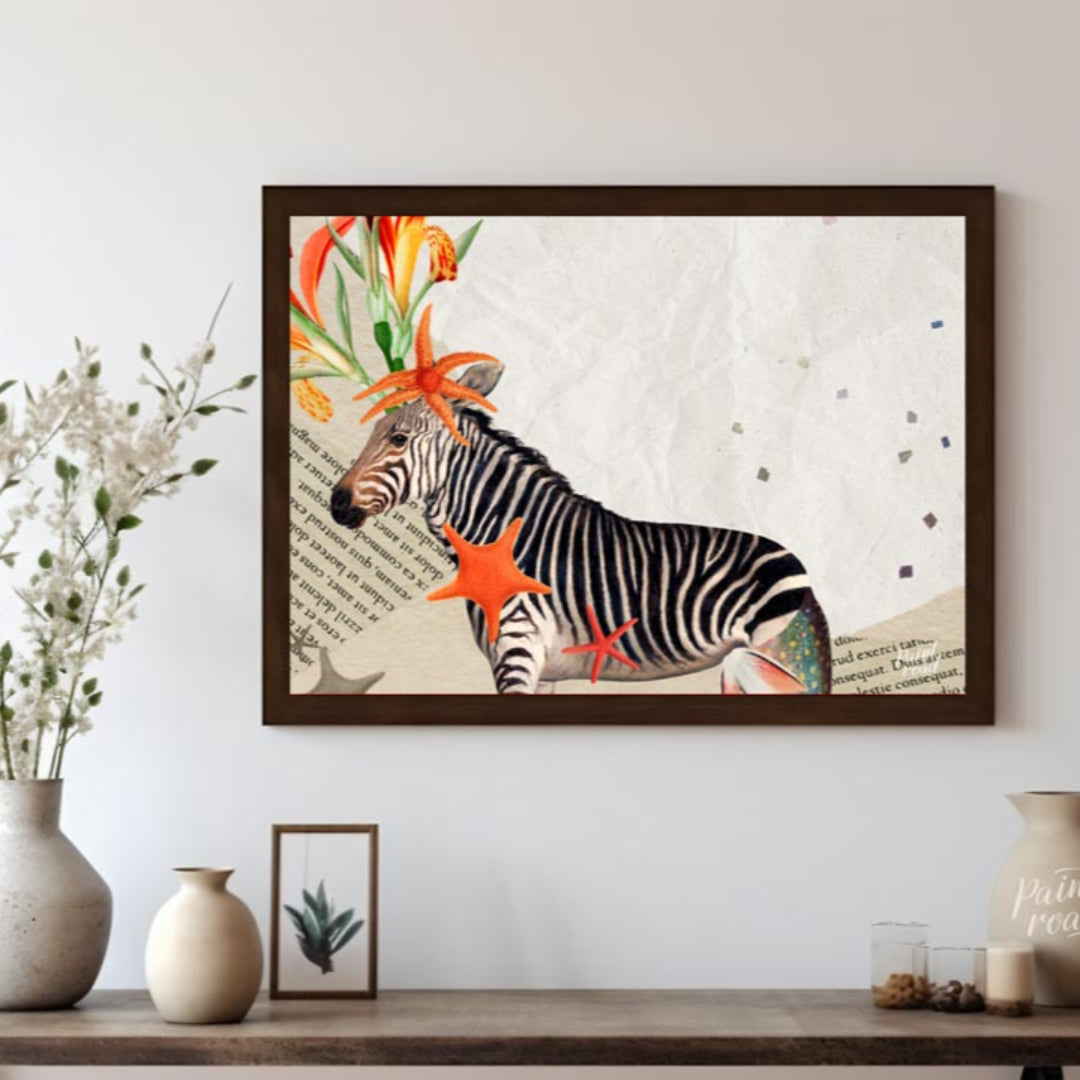 Collage Zebra with Sea Stars