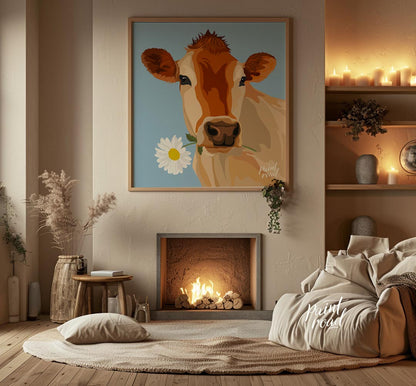 Daisy-Holding Jersey Cow