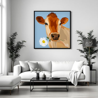 Daisy-Holding Jersey Cow