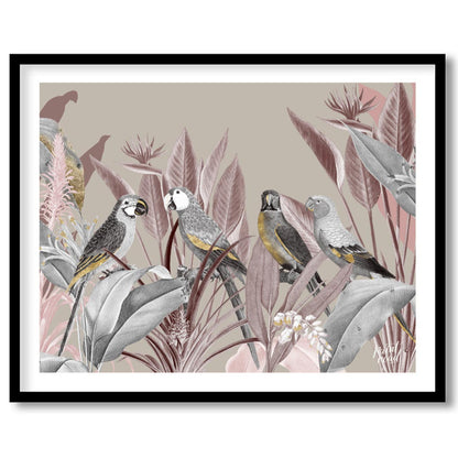 Monochromatic Parrots in Tropical Hues