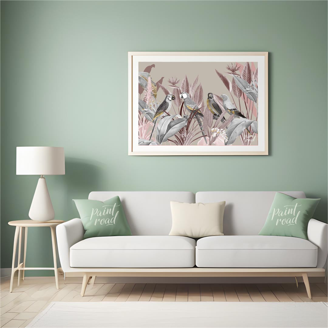 Monochromatic Parrots in Tropical Hues