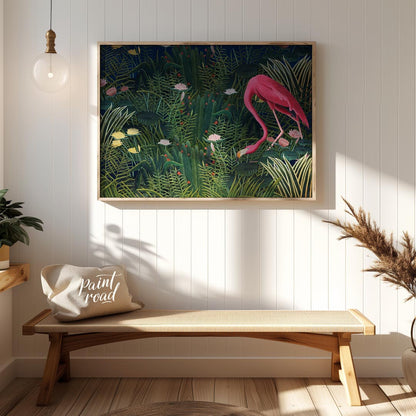 Flamingo in Nocturnal Garden