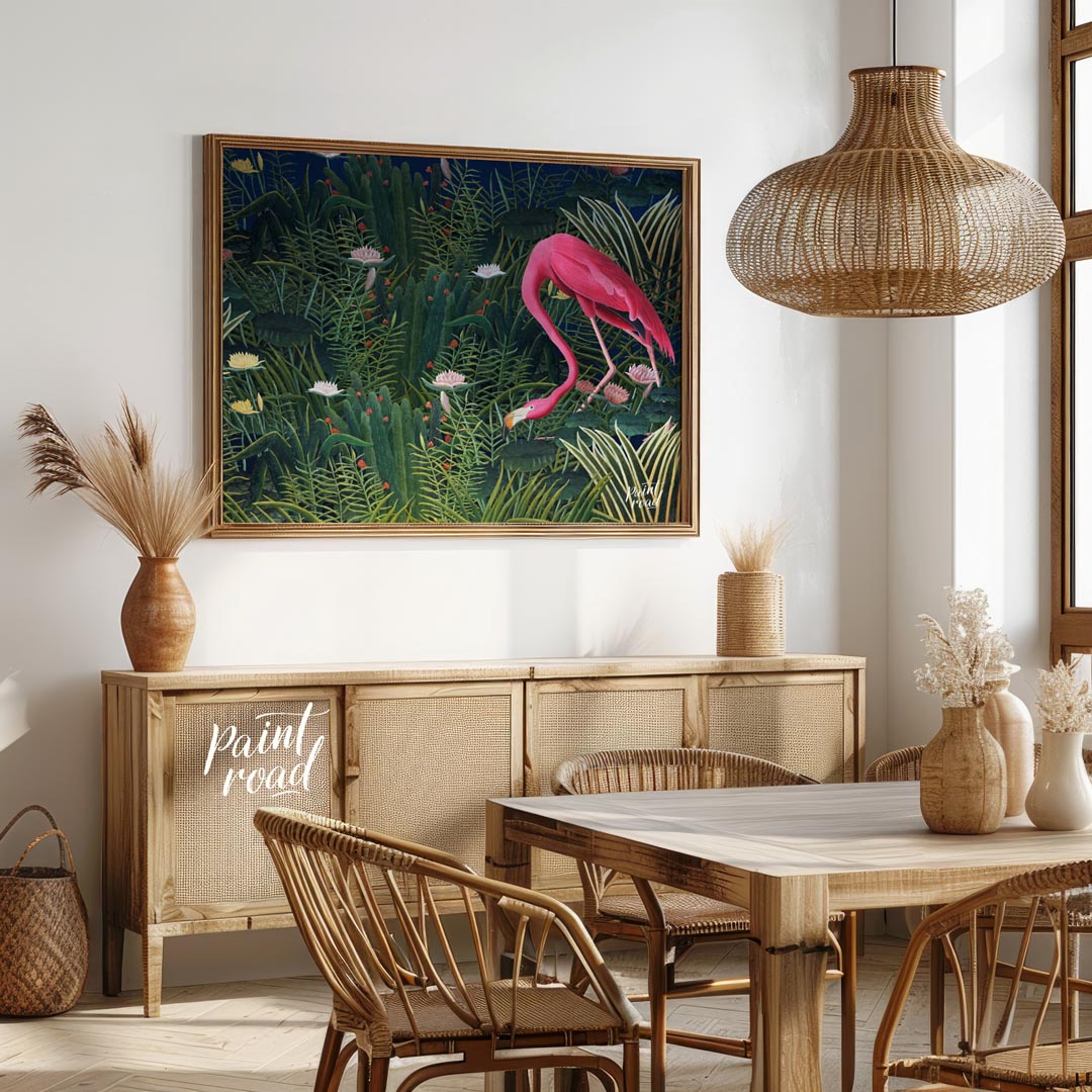 Flamingo in Nocturnal Garden