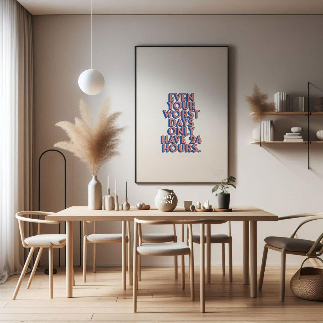This straightforward yet powerful motivational print features the uplifting message, “EVEN YOUR WOR… for dining room