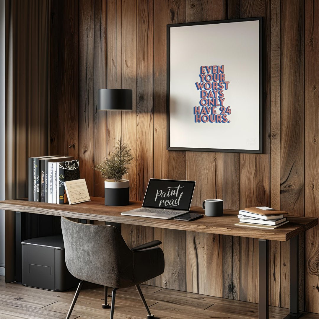 This straightforward yet powerful motivational print features the uplifting message, “EVEN YOUR WOR… for office