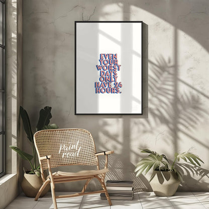 24 Hours Quote Painting available online at Paintroad showing aesthetic daily reminder and dorm room