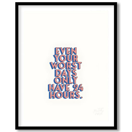 24 Hours Quote Painting available online at Paintroad showing aesthetic daily reminder and dorm room