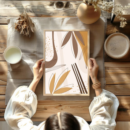 Embrace the warmth of the season with this sophisticated abstract wall art. Featuring delicate for room