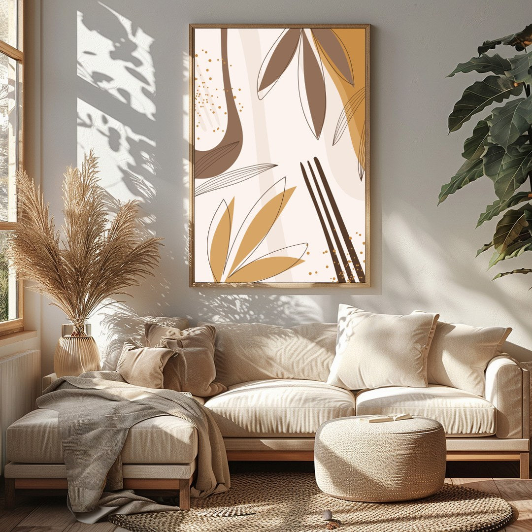 Embrace the warmth of the season with this sophisticated abstract wall art. Featuring delicate for Sitting Area