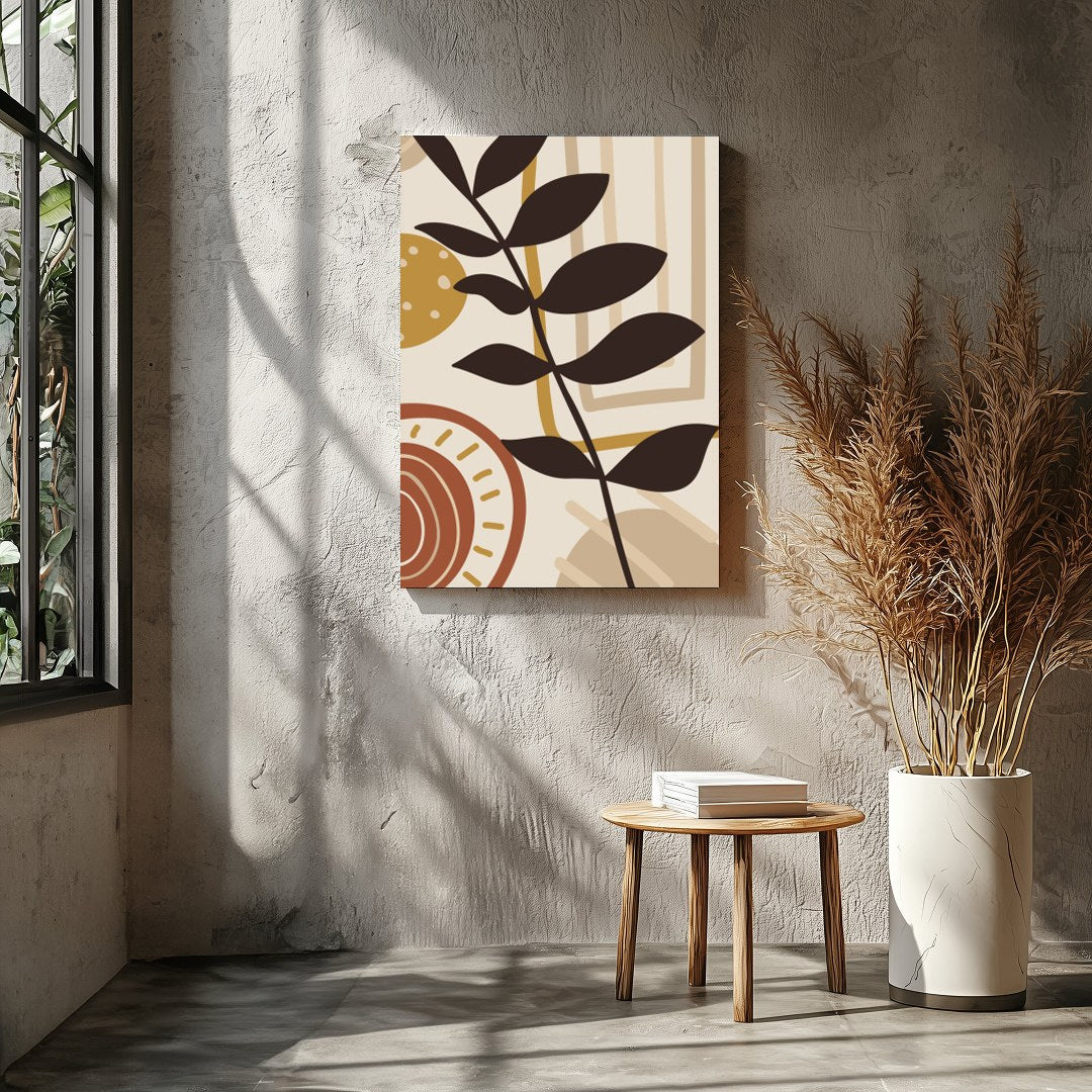 Elevate your space with this captivating abstract botanical artwork. Featuring harmonious shapes for Entrance