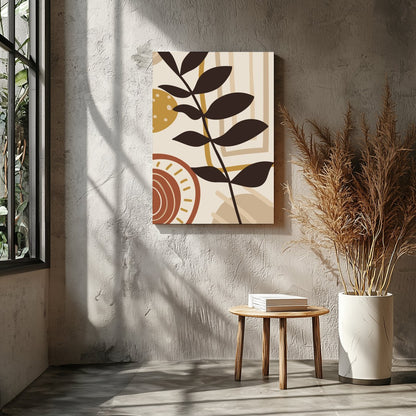 Elevate your space with this captivating abstract botanical artwork. Featuring harmonious shapes for Entrance