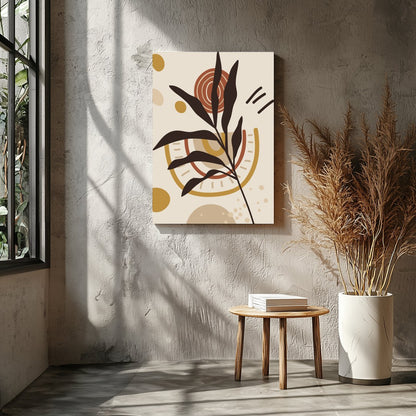 Add a touch of nature with this stylish abstract botanical artwork, featuring earthy tones that for Entrance