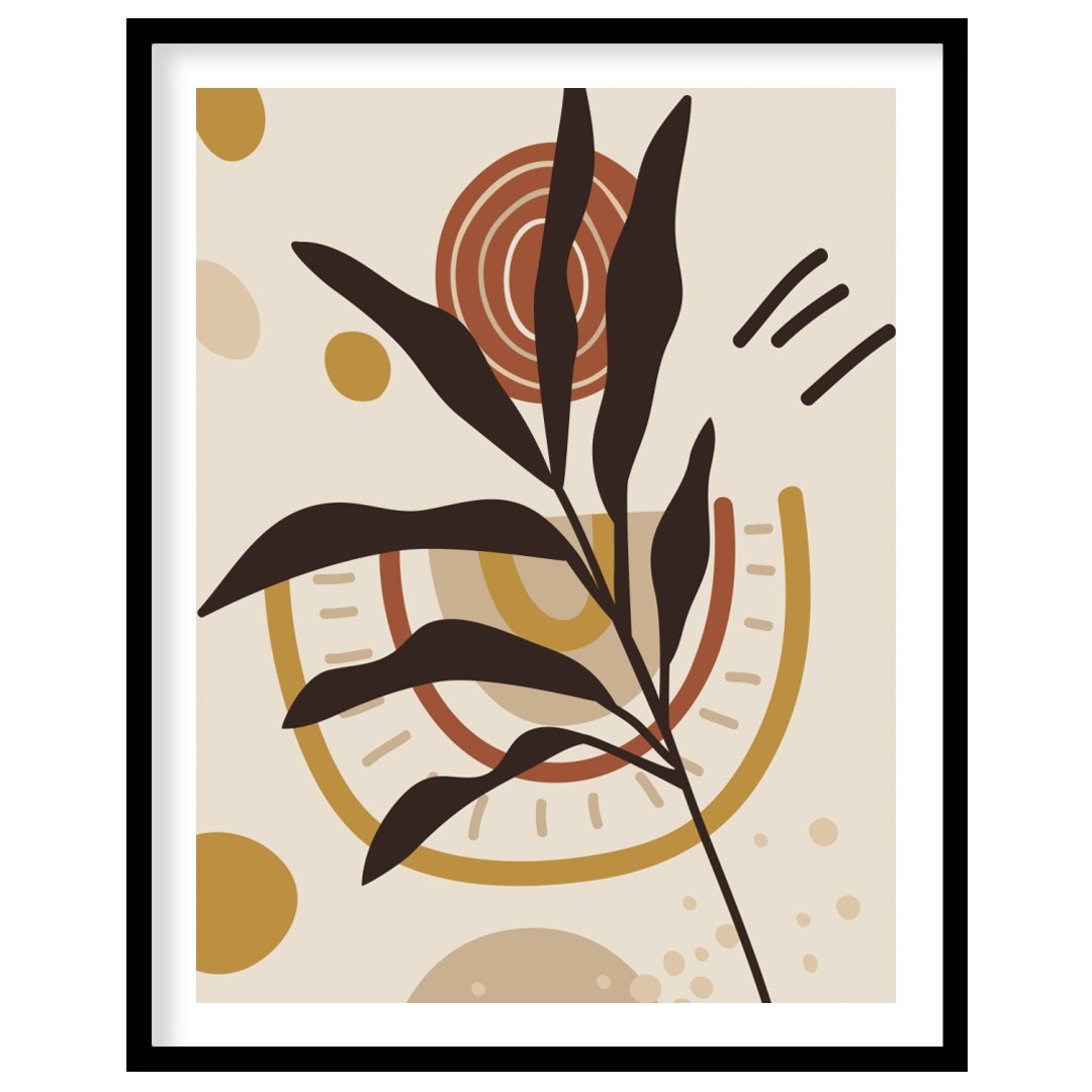 Add a touch of nature with this stylish abstract botanical artwork, featuring earthy tones that for room