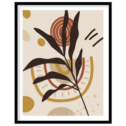 Add a touch of nature with this stylish abstract botanical artwork, featuring earthy tones that for room