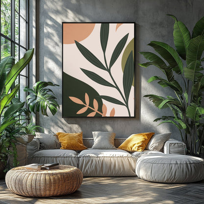 Immerse yourself in the elegance of nature with this abstract botanical wall art. Featuring a for Balcony
