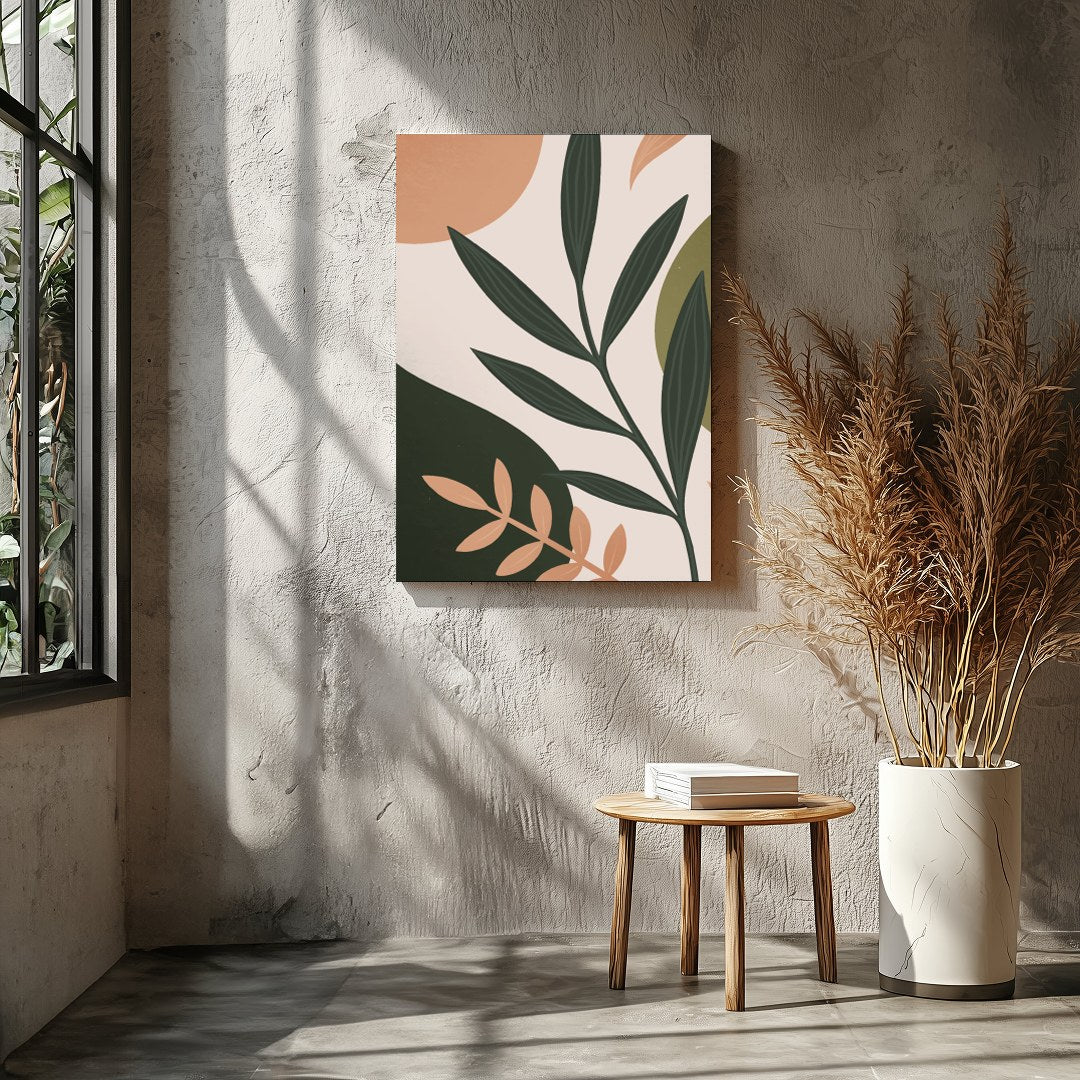 Immerse yourself in the elegance of nature with this abstract botanical wall art. Featuring a for Entrance
