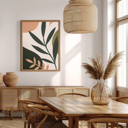 Immerse yourself in the elegance of nature with this abstract botanical wall art. Featuring a for Extra Kitchen
