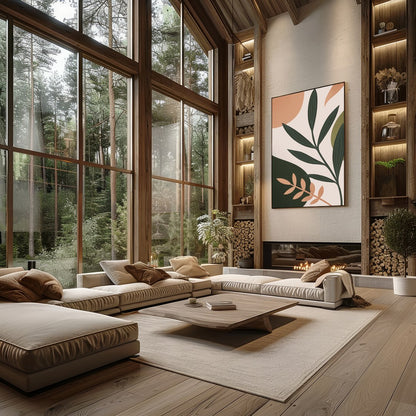 Immerse yourself in the elegance of nature with this abstract botanical wall art. Featuring a for Living Room