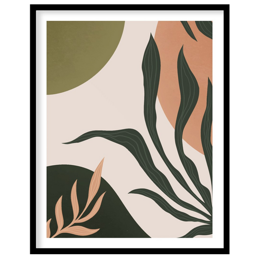Immerse yourself in the serene beauty of this abstract wall art piece. Featuring graceful botanical for decor