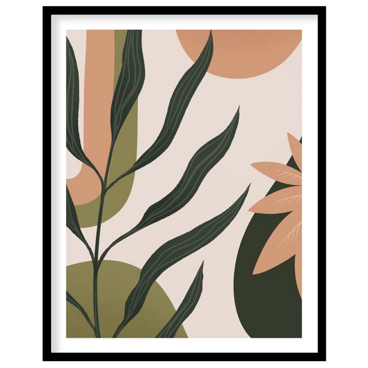 Elevate your space with this chic abstract botanical artwork. The fluid forms and natural tones for place