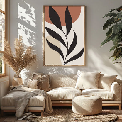 Immerse yourself in modern elegance with this minimalist botanical artwork. Featuring a striking for Sitting Area