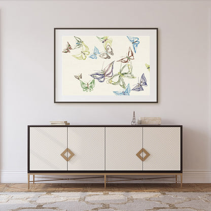 Experience the whimsical elegance of 'Abstract Butterfly Dance,' where vibrant butterflies flutter for Foyer