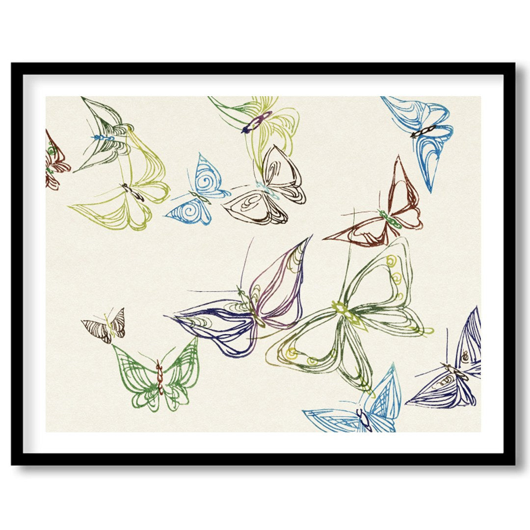 Experience the whimsical elegance of 'Abstract Butterfly Dance,' where vibrant butterflies flutter for gallery