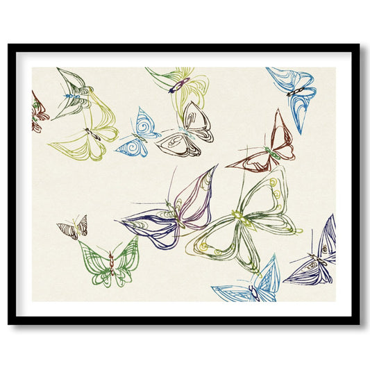 Experience the whimsical elegance of 'Abstract Butterfly Dance,' where vibrant butterflies flutter for gallery