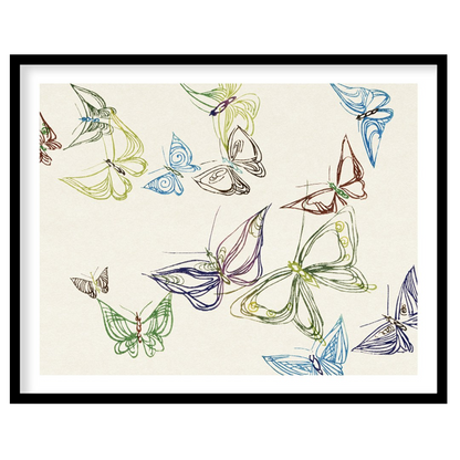 Experience the whimsical elegance of 'Abstract Butterfly Dance,' where vibrant butterflies flutter for gallery
