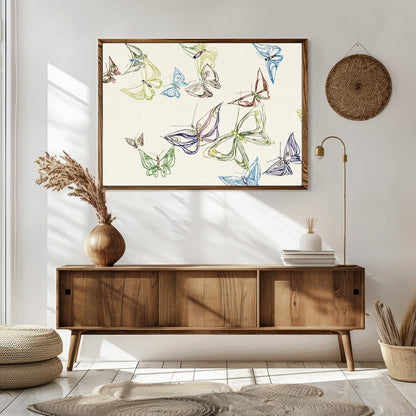 Experience the whimsical elegance of 'Abstract Butterfly Dance,' where vibrant butterflies flutter for Sitting Area