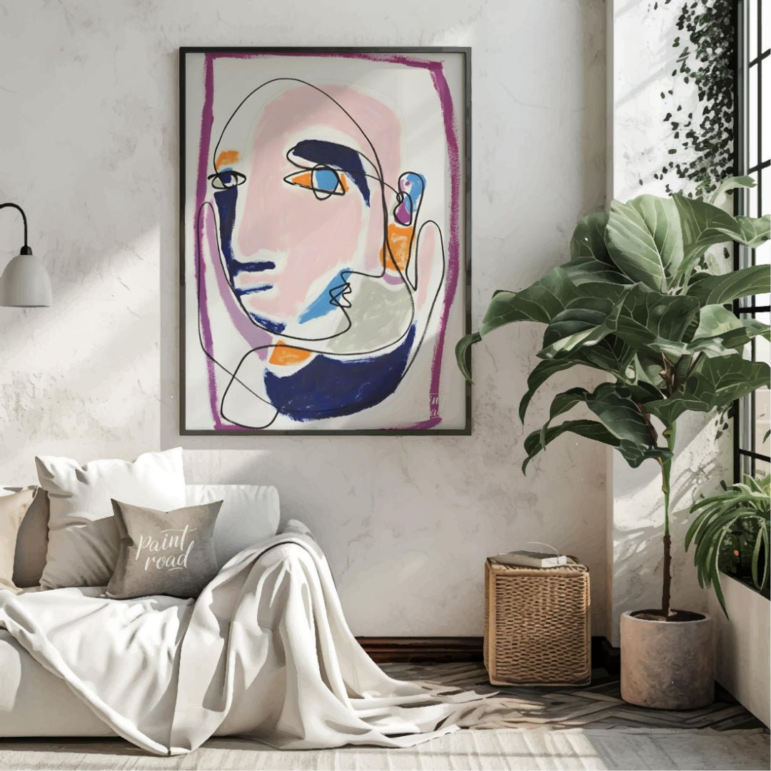 Abstract Contours (Homage to Picasso & Matisse) Painting available online at Paintroad showing abstract portrait art collector and art gallery