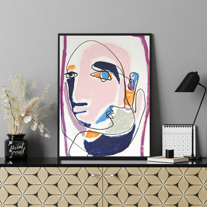 Abstract Contours (Homage to Picasso & Matisse) Painting available online at Paintroad showing abstract portrait art collector and art gallery