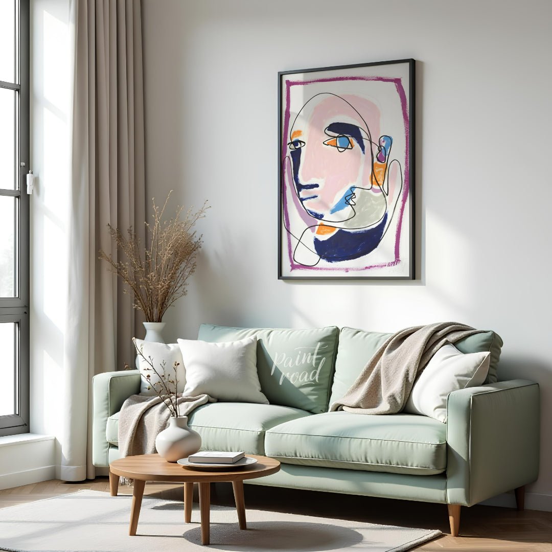 Abstract Contours (Homage to Picasso & Matisse) Painting available online at Paintroad showing abstract portrait art collector and art gallery