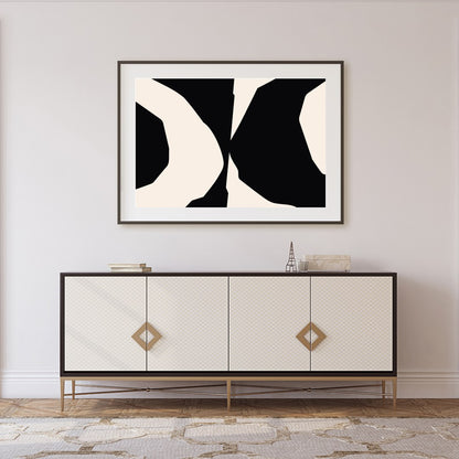 Explore the bold elegance of 'Abstract Contrast Symphony,' a striking piece that captivates with for Foyer