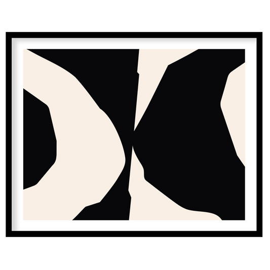 Explore the bold elegance of 'Abstract Contrast Symphony,' a striking piece that captivates with for retreat