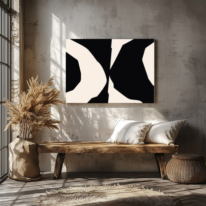 Explore the bold elegance of 'Abstract Contrast Symphony,' a striking piece that captivates with for Veranda