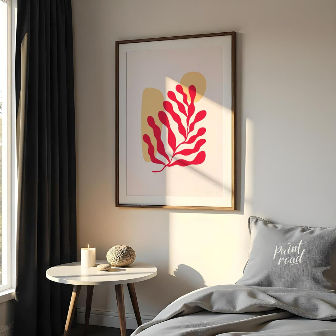 Elevate your space with the serene charm of “Abstract Coral Flow,” a minimalist art print that blen… for bedroom