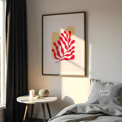Elevate your space with the serene charm of “Abstract Coral Flow,” a minimalist art print that blen… for bedroom