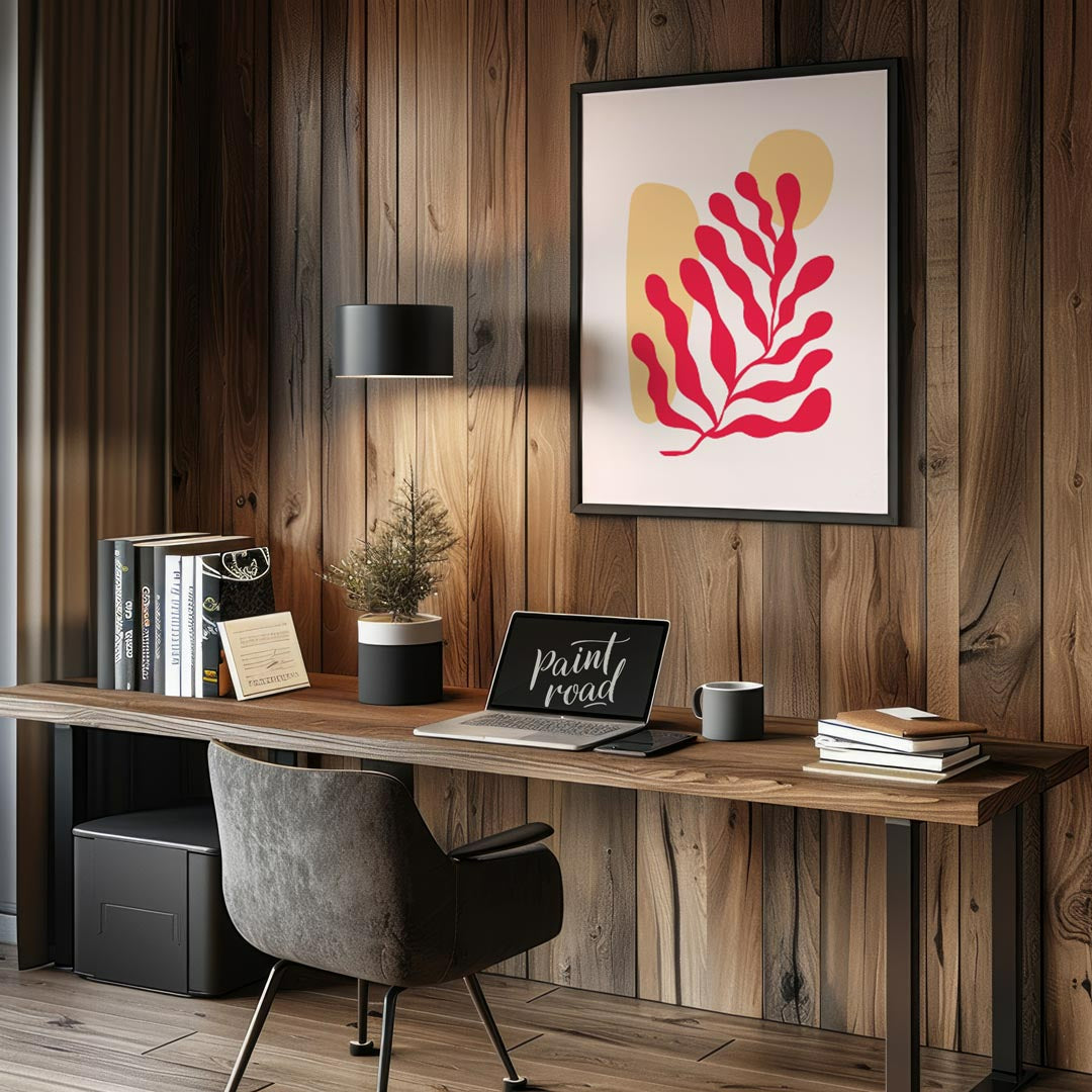 Elevate your space with the serene charm of “Abstract Coral Flow,” a minimalist art print that blen… for office