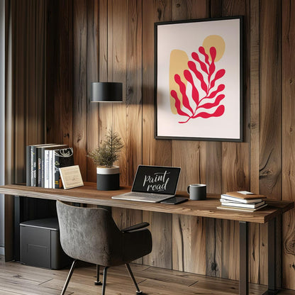 Elevate your space with the serene charm of “Abstract Coral Flow,” a minimalist art print that blen… for office