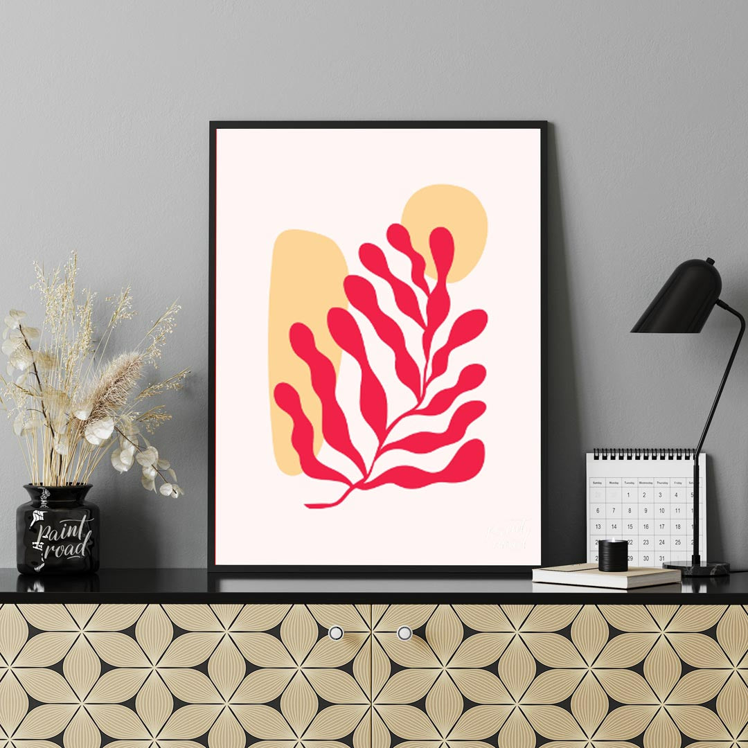 Elevate your space with the serene charm of “Abstract Coral Flow,” a minimalist art print that blen… for office