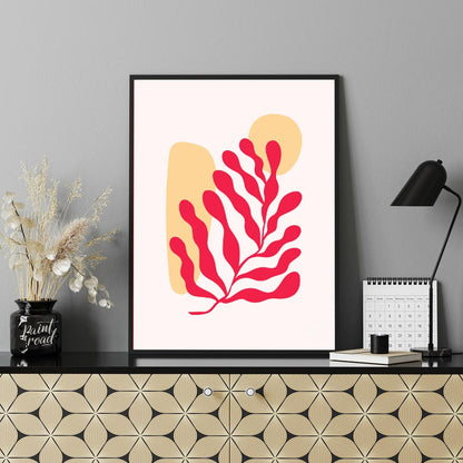 Elevate your space with the serene charm of “Abstract Coral Flow,” a minimalist art print that blen… for office