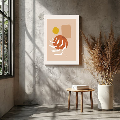Explore the harmony of nature with this abstract art piece featuring a minimalist botanical design. for Entrance