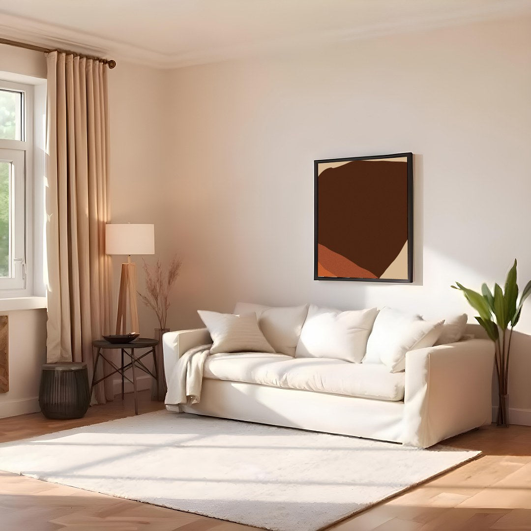 Embrace the subtle elegance of this abstract artwork featuring harmonious earth tones. Perfect for for Family Room