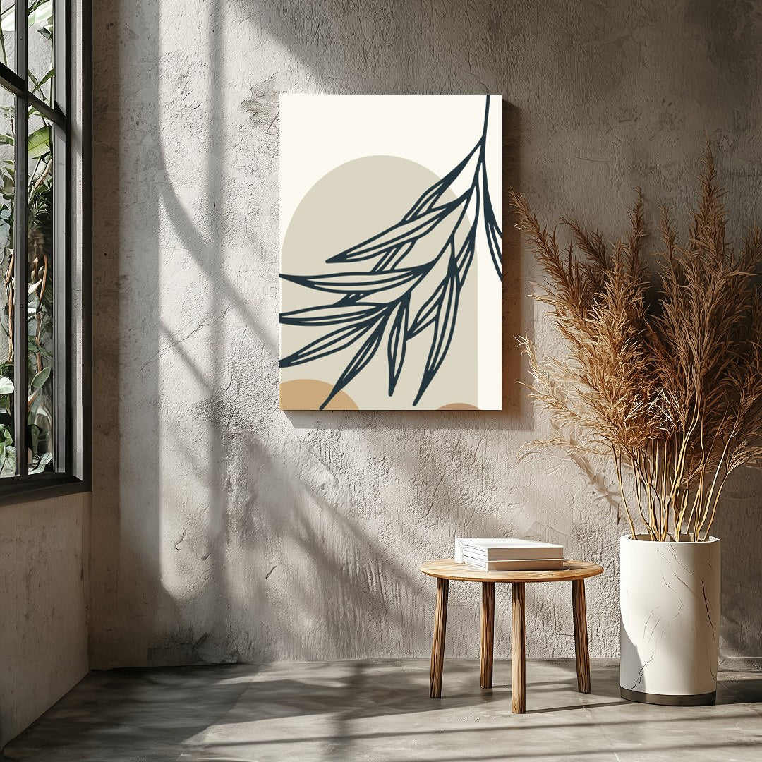 Elevate your space with this minimalist wall art featuring a harmonious blend of abstract shapes for Entrance
